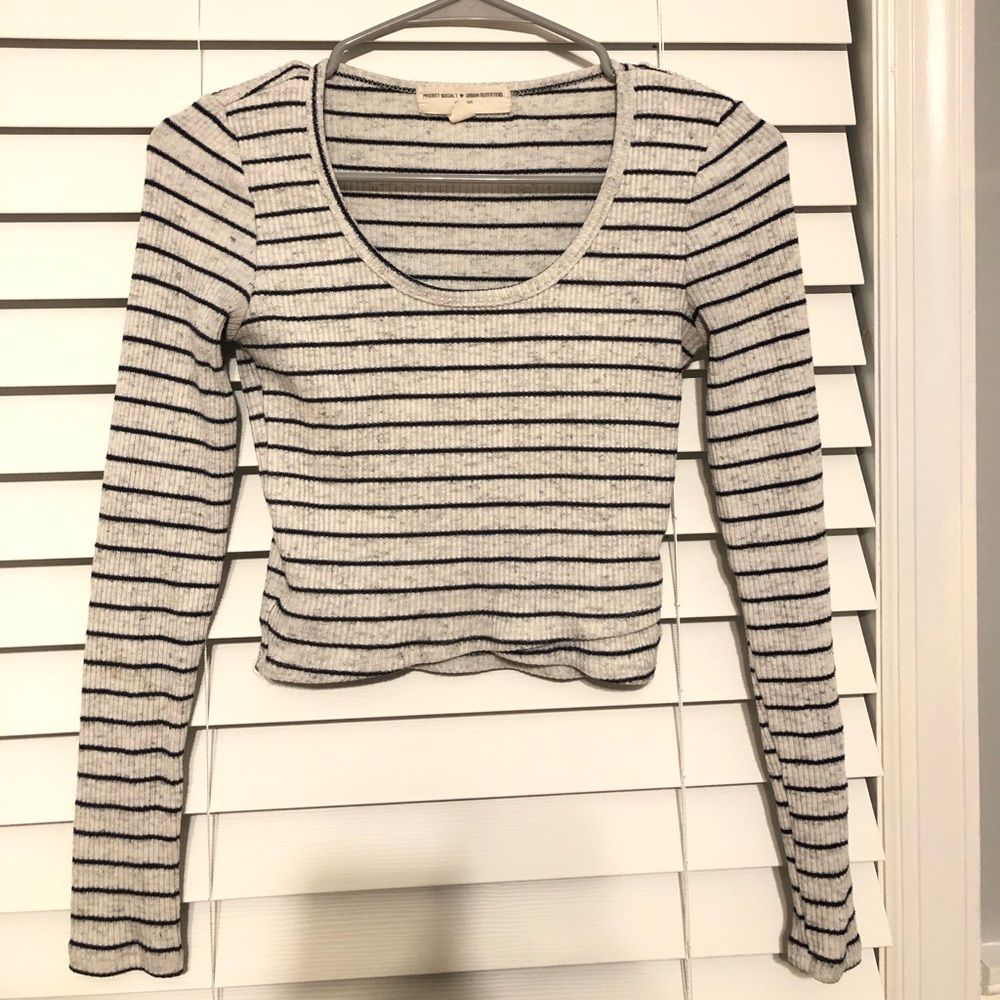 Urban Outfitters long sleeve stripped cropped top